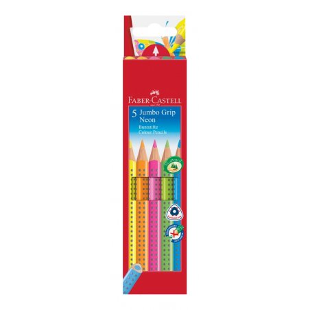 Faber-Castell Jumbo GRIP Blue, Green, Orange, Pink, Yellow 5 pc(s)