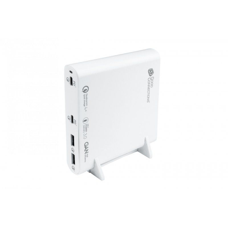 USB-Schnellladestation, 120 Watt, 4-Port (weiß, GaN-Technologie, PD 3.0, QC 4 )