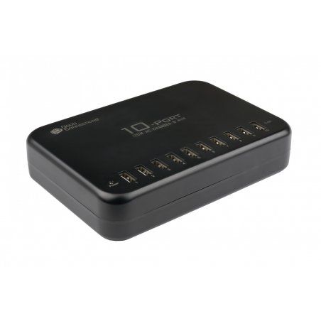 USB-Schnellladestation 120 Watt, 10 Port (schwarz, 10x USB-A)