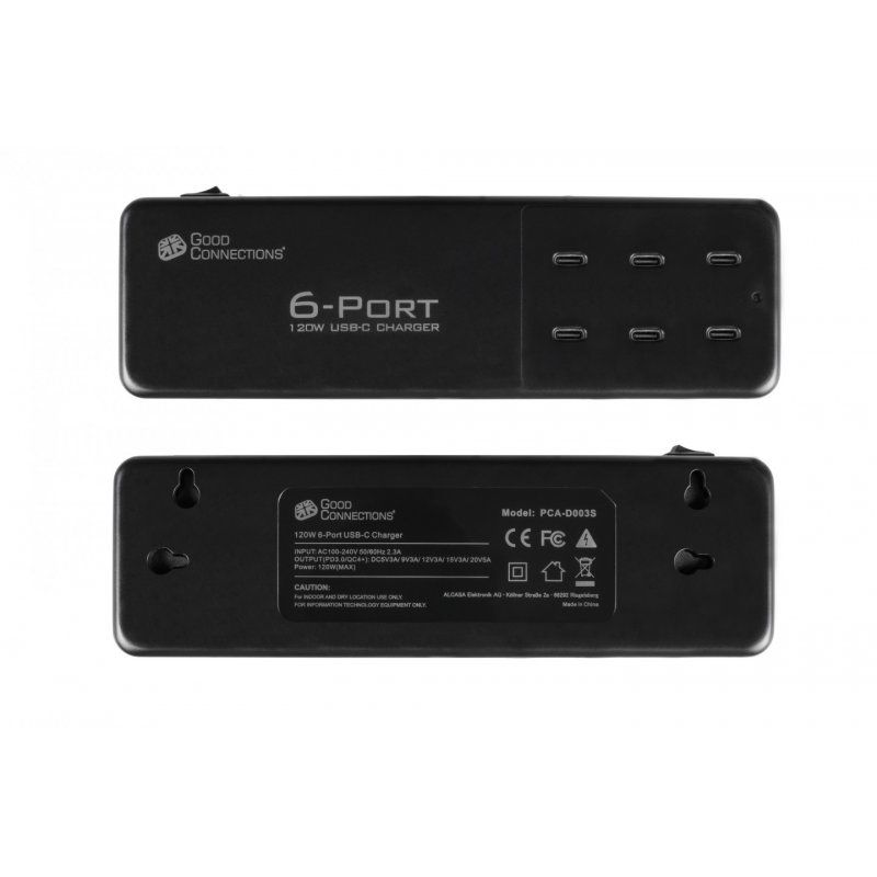 Alcasa PCA-D003S mobile device charger Universal Black AC Fast charging Indoor