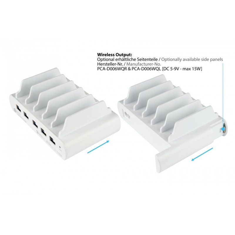 Alcasa PCA-D006W charging station organizer Freestanding White