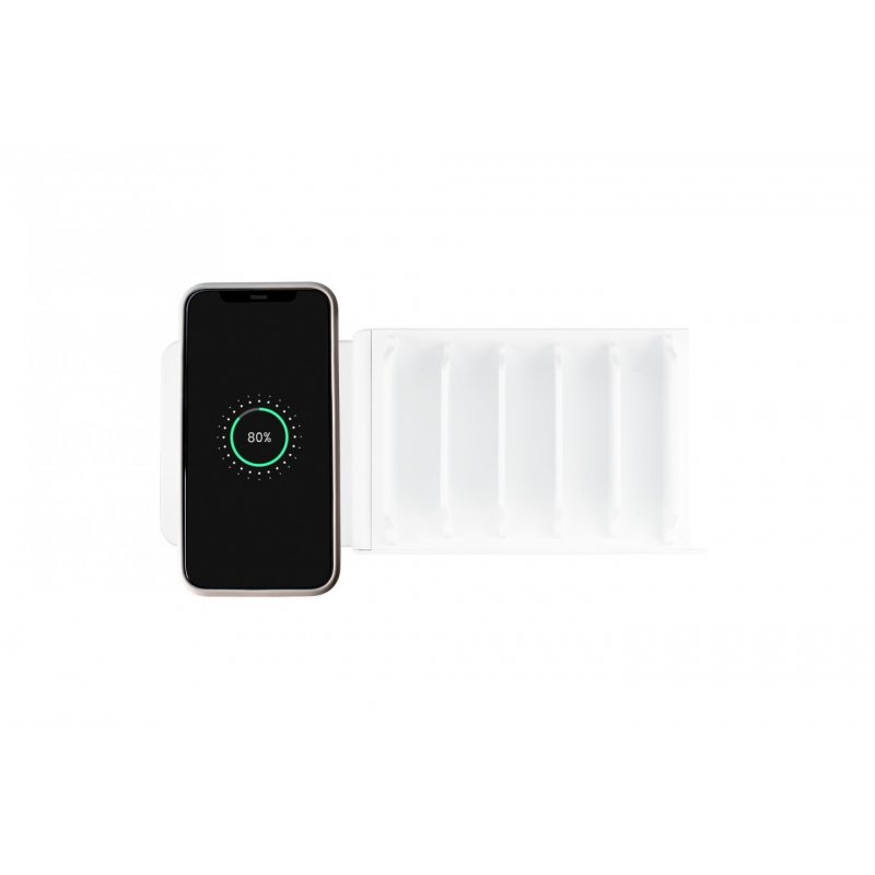 Qi Wireless Charging Pad 15 Watt (weiß, für USB-Desktop-Schnellladestation PCA-D006W (linke Seite))