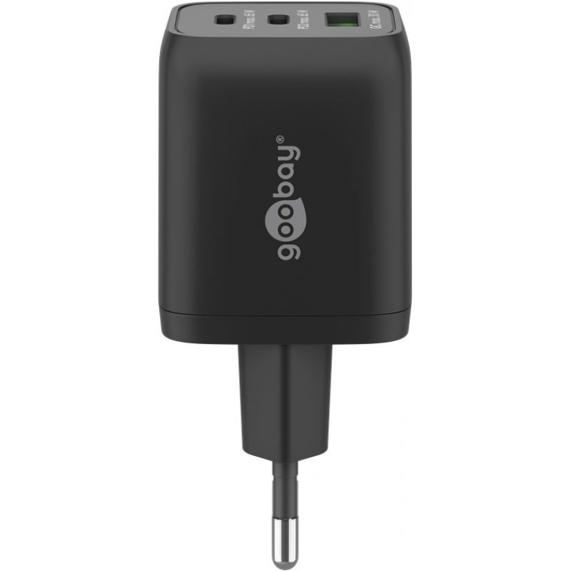 Chargeur secteur Goobay Multiport Nano 1x port USB-A 2x ports USB-C 65W (Noir)