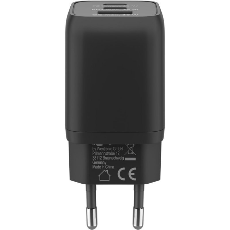 Chargeur secteur Goobay Multiport Nano 1x port USB-A 2x ports USB-C 65W (Noir)