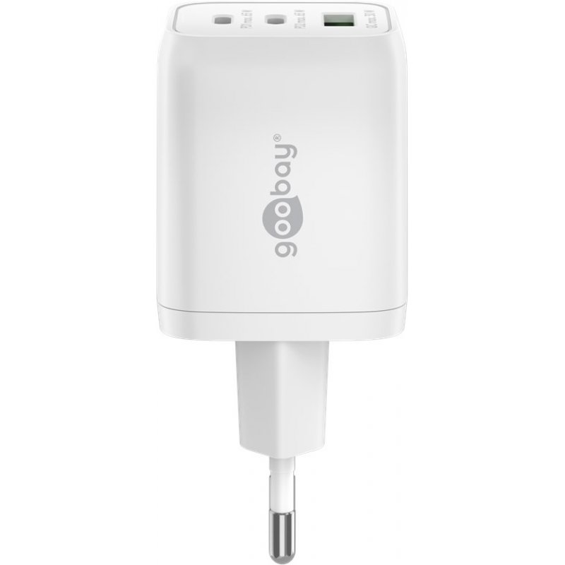 Chargeur secteur Goobay Multiport Nano 1x port USB-A 2x ports USB-C 65W (Blanc)