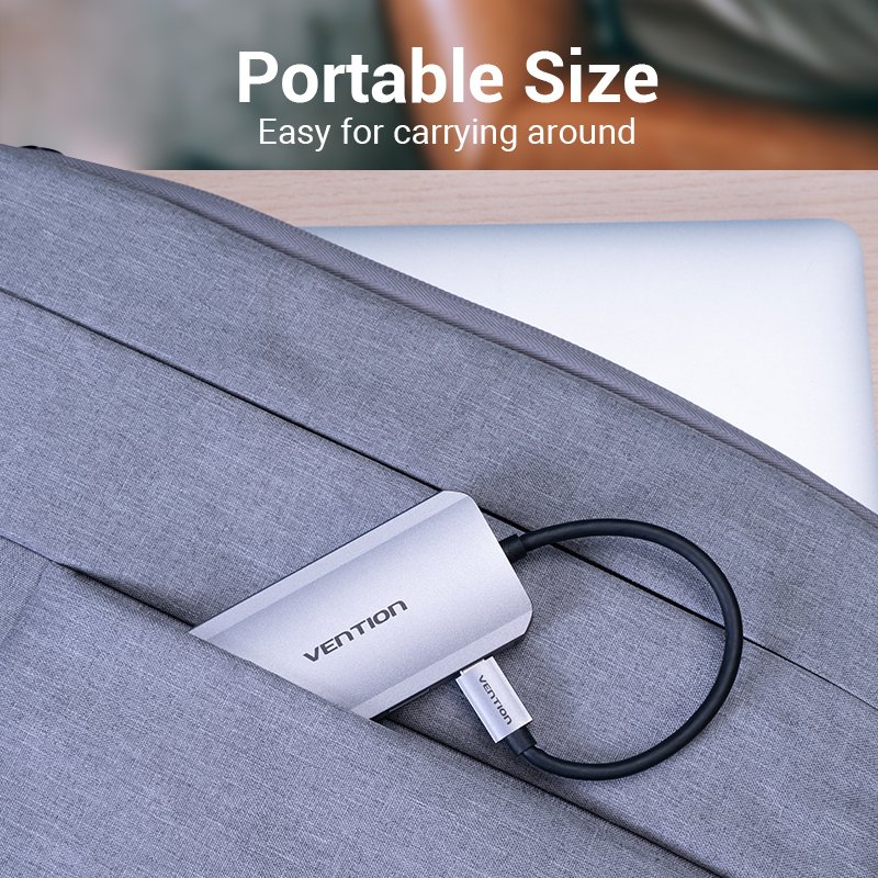 USB-C Docking Station to 4x USB3.0, PD 0.15m Vention TNBHB (gray)