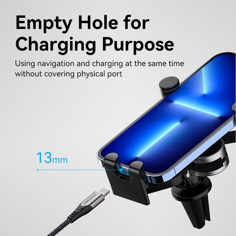 Vention Auto-Clamping Car Phone Mount With Duckbill Clip Gray Crossbar Type