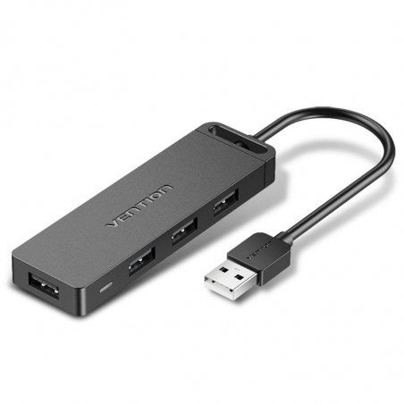USB 3.0 3-Port Hub with Sound Card and Power Adapter Vention CHIBB 0.15m Black