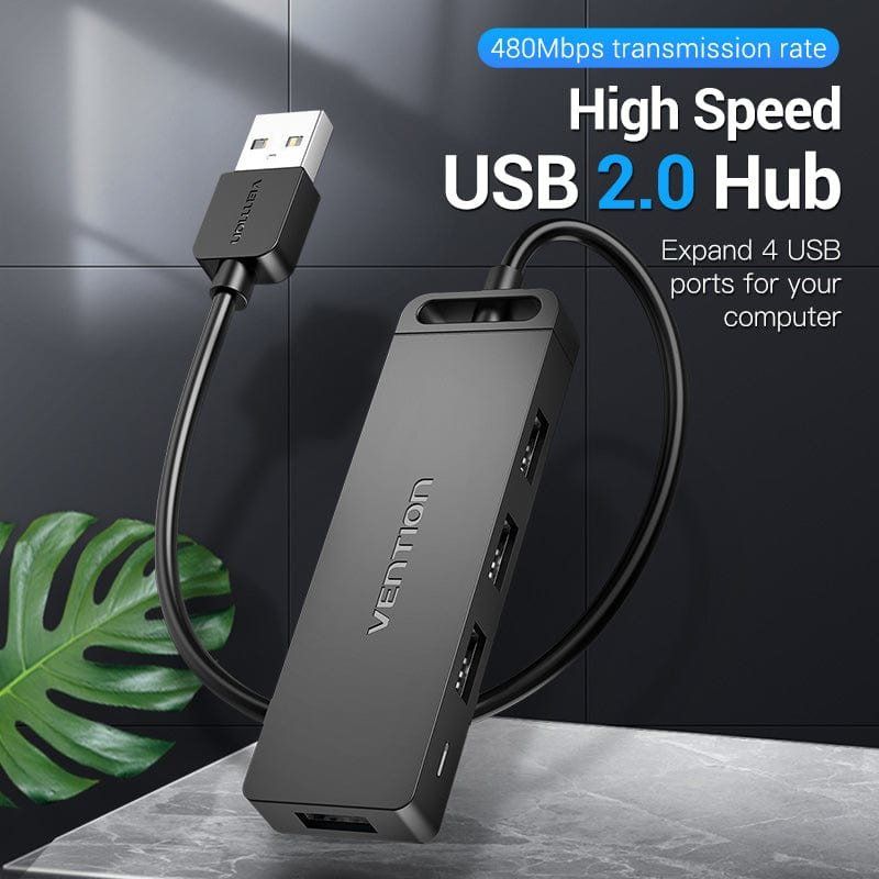 Vention CHIBB hub & concentrateur USB 2.0 500 Mbit/s Noir