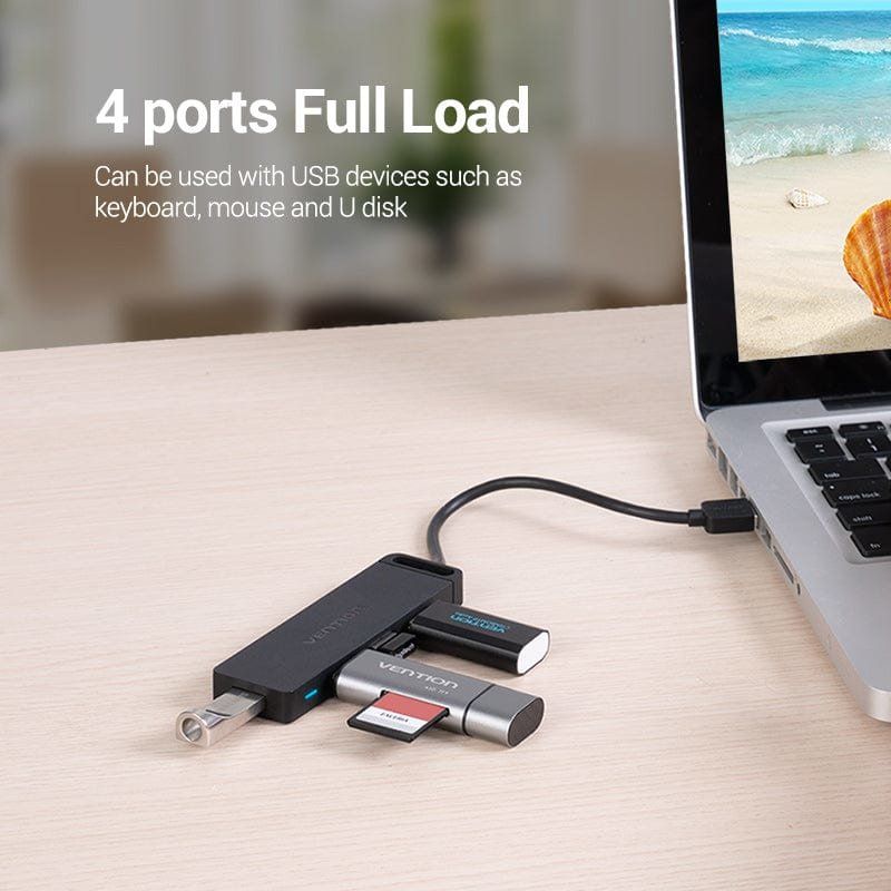Vention CHIBB hub & concentrateur USB 2.0 500 Mbit/s Noir