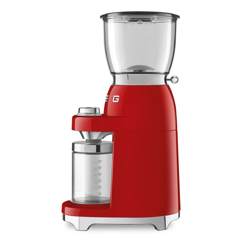 Smeg CGF11RDEU appareil à moudre le café 150 W Rouge, Transparent
