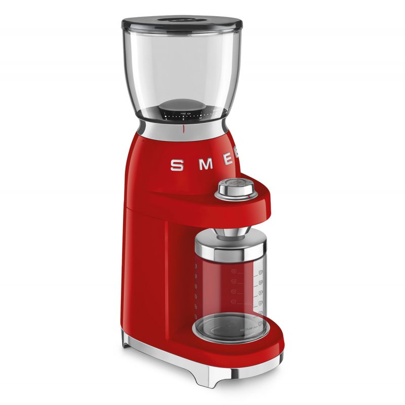 Smeg CGF11RDEU coffee grinder 150 W Red, Transparent