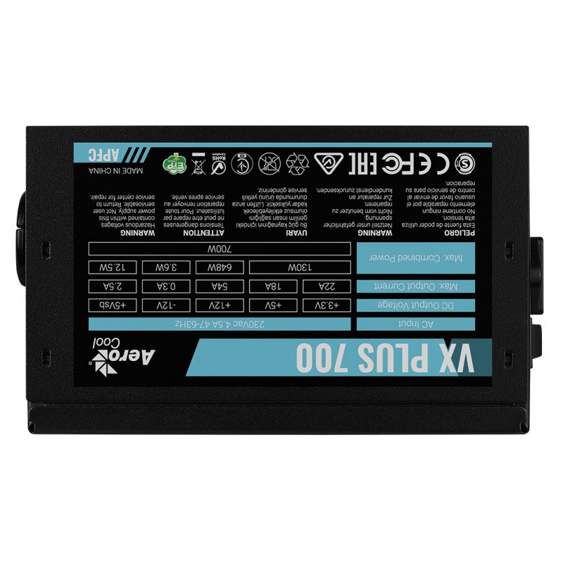 Aerocool VX PLUS 700 unité d'alimentation d'énergie 700 W 20 4 pin ATX ATX Noir