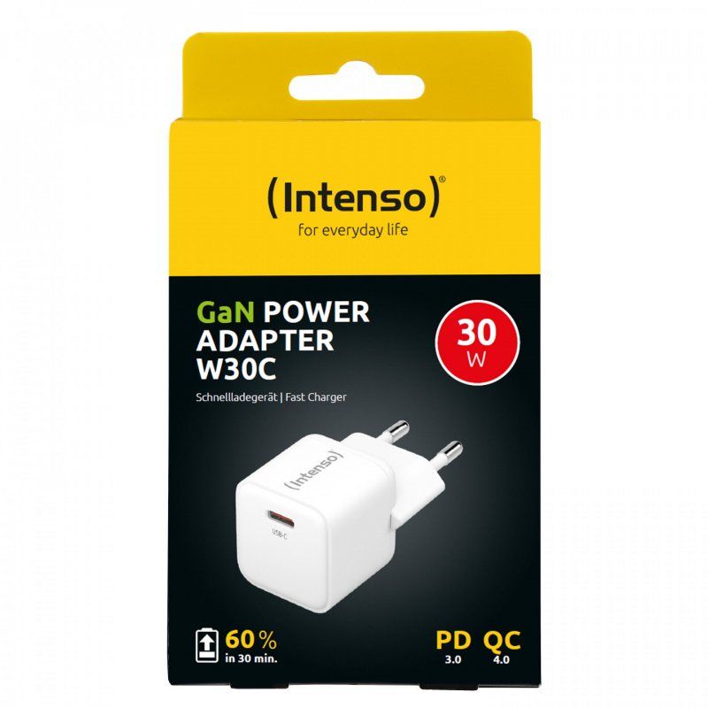 Intenso POWER ADAPTER USB-C GAN/7803022 Universal White AC Fast charging Indoor