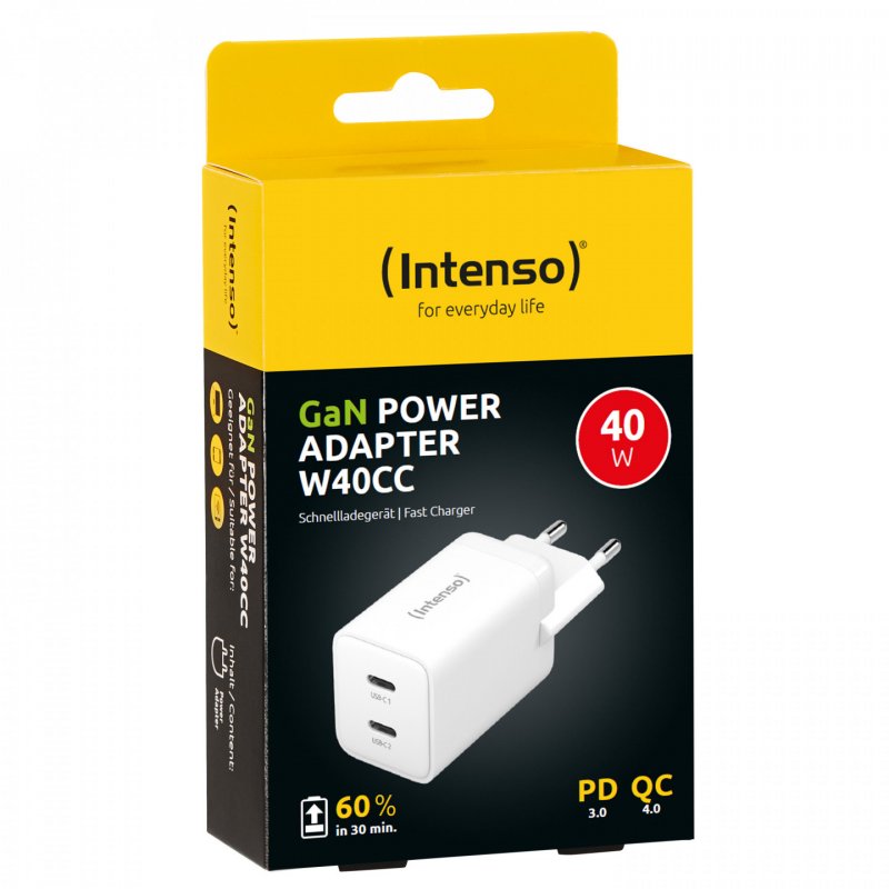 Adap Intenso 2x USB-C GAN White