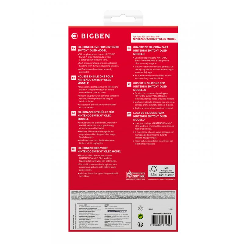 Bigben Interactive SWITCHOGLOVEGREY accessoire de console de jeux Valise de transport