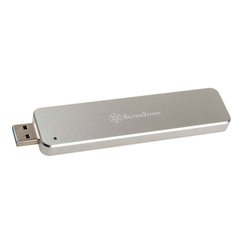 Silverstone SST-MS09S, M.2 SSD auf USB-A 3.1 Gehäuse, silber