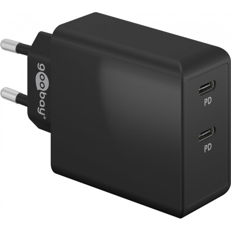 Goobay USB-C™ PD Dual-Schnellladegerät (36 W) schwarz