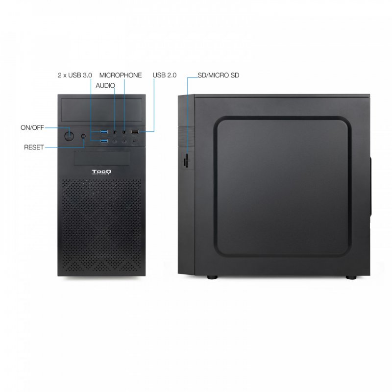 TooQ TQC-4701U3C-B computer case Mini Tower Black