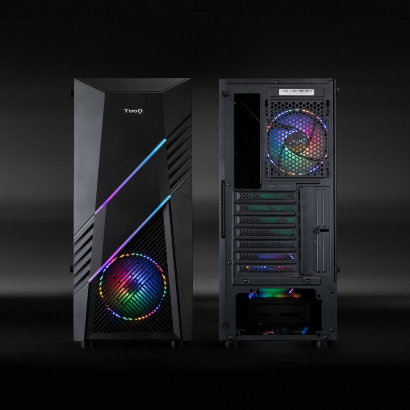 Boitier Moyen Tour ATX TooQ BioHazard TQGCC102 RGB avec panneau vitré (Noir)