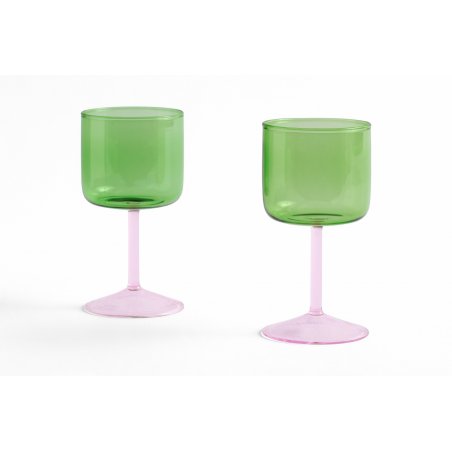HAY - Tint Wine Glass Set of 2 - Green and pink
