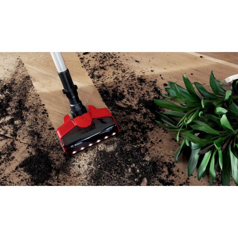 Bosch BBS711ANM stick vacuum/electric broom Battery Dry Bagless 0.3 L Black, Red, Stainless steel