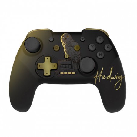 Harry Potter - Manette Sans Fil pour Nintendo Switch - Modèle Hedwige - Noire - Câble 1M