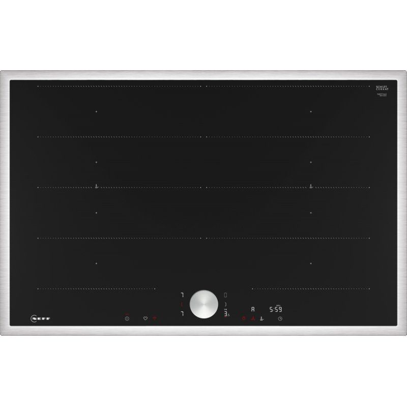 Neff T68STY4L0 hob Black, Stainless steel Built-in 80 cm Zone induction hob 4 zone(s)