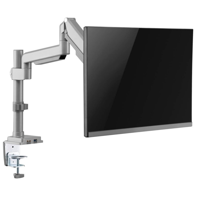 Tripp Lite DDR1732SAL Single-Display Gas Spring-Arm Desktop Clamp or Grommet for 13” to 34” Displays - USB and