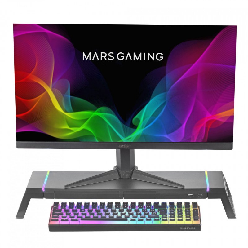Support / Rehausseur pour Ecran Mars Gaming MGS One RGB (Noir)