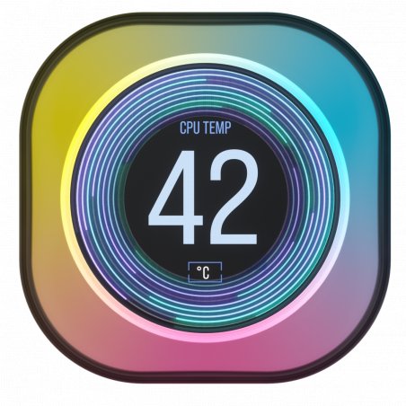 iCUE Link AIO LCD Screen Modul (5.33 cm(2.1 Zoll), schwarz, für iCUE Link AIO Wasserkühlungen)