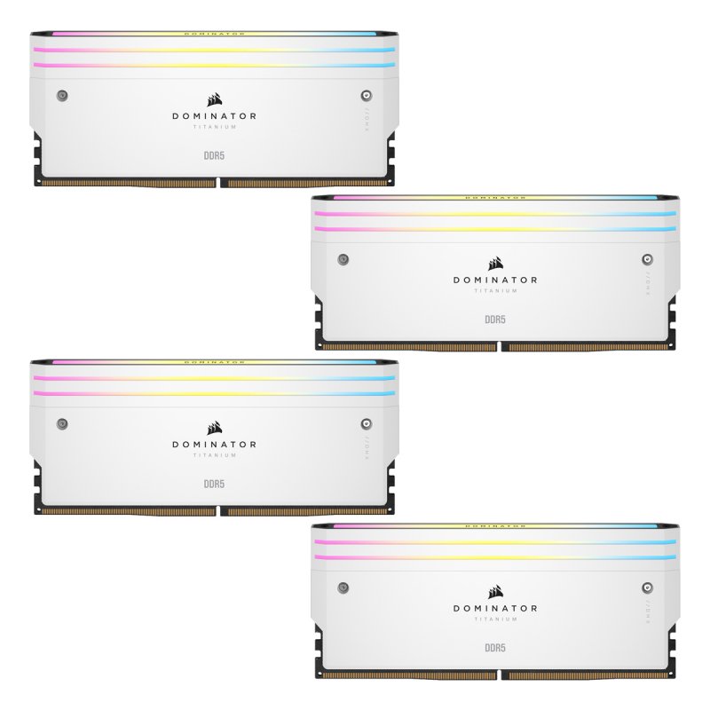 DIMM 64 GB DDR5-6400 (4x 16 GB) Quad-Kit (weiß, CMP64GX5M4B6400C32W, Dominator Titanium, INTEL XMP)