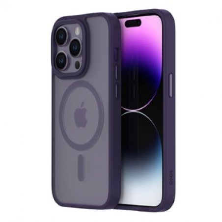 COQUE HYBRID SOFT AVEC SNAP IPHONE 14 PRO VIOLET