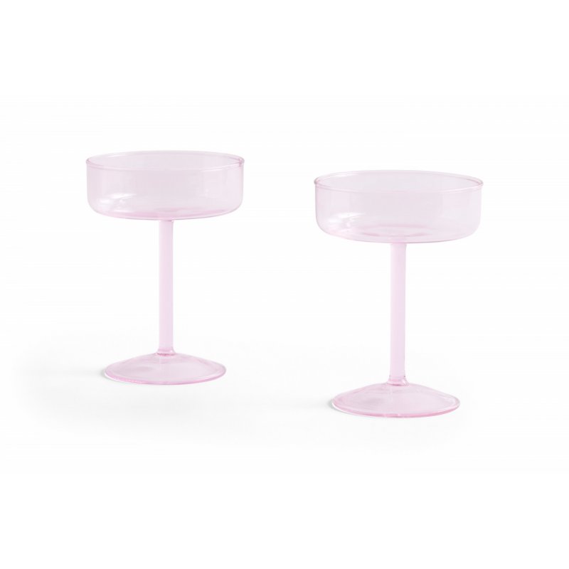 HAY - Tint Coupe Glass - Set of 2 - Pink