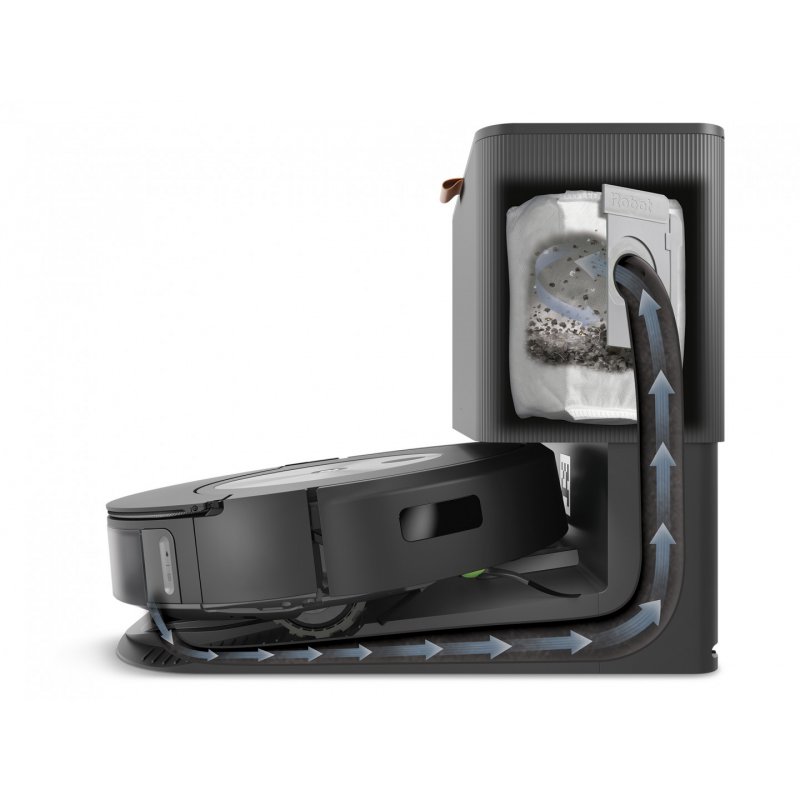 iRobot Roomba Combo j7 robot aspirateur Sac à poussière Noir, Acier inoxydable