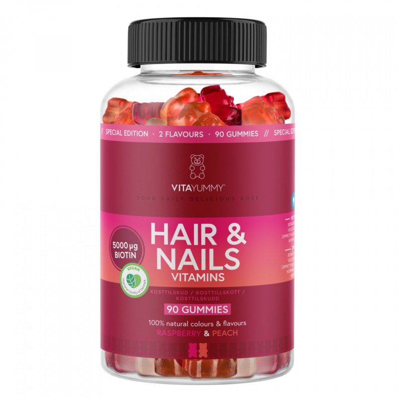 VitaYummy - Hair & Nails Rasberry/Peach 90 pcs