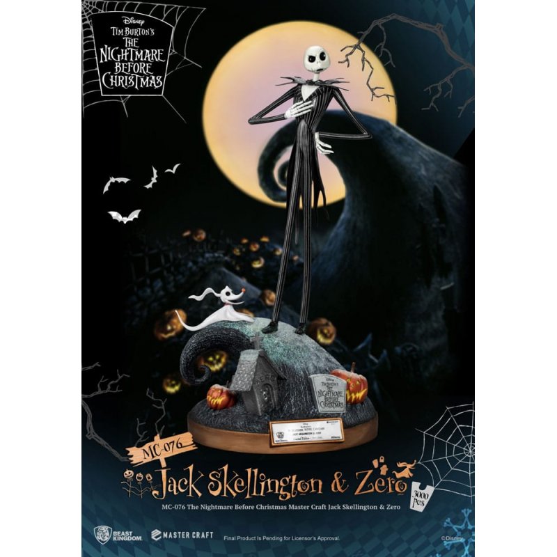 L'Étrange Noël de monsieur Jack statuette Master Craft Jack Skellington & Zero 39 cm