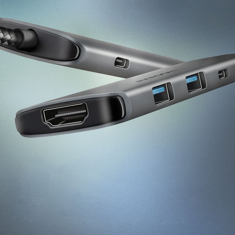 AXAGON HMC-5H8K 2x USB-A, 1x USB-C, 8K HDMI, USB 3.2 Gen 1 hub, PD 100W, 15cm USB-C cable