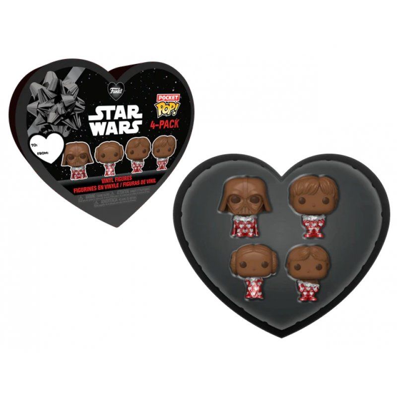 STAR WARS - Pocket Pop Keychains 4 Pack- Saint-Valentin (Chocolat)