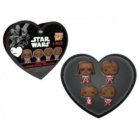 STAR WARS - Pocket Pop Keychains 4 Pack- Saint-Valentin (Chocolat)