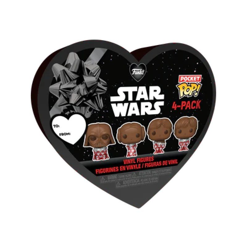 STAR WARS - Pocket Pop Keychains 4 Pack- Saint-Valentin (Chocolat)