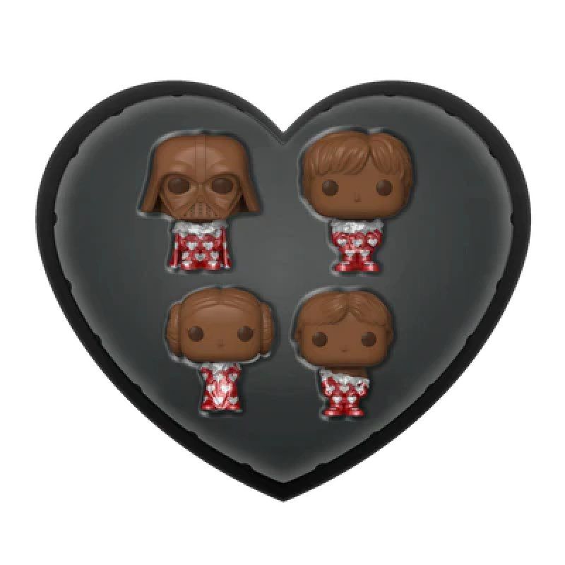 STAR WARS - Pocket Pop Keychains 4 Pack- Saint-Valentin (Chocolat)