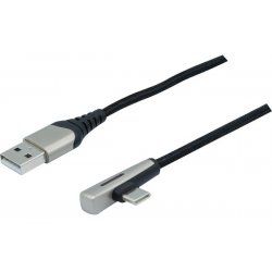 USB A to Type C LED braid cable angled , USB 2.0. PD 60W-2m