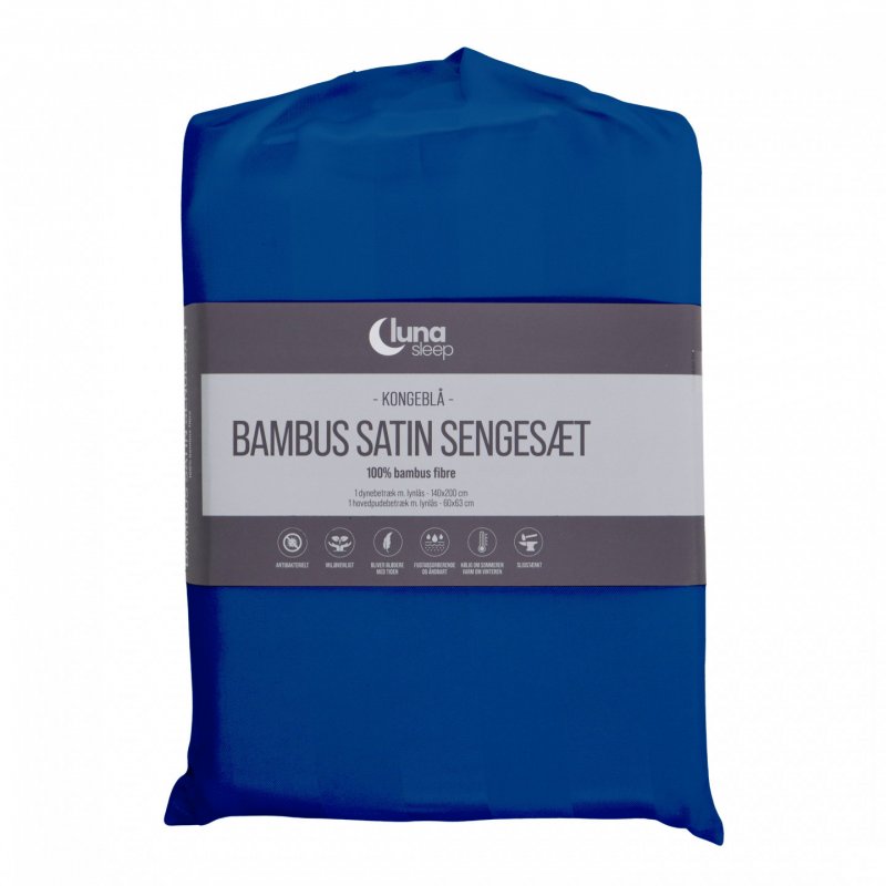 Luna Sleep - Bamboo satin bed set royal blue