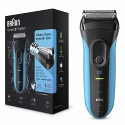 Braun Series 3 3010 Wet & Dry Rasoir à grille Tondeuse Noir, Bleu