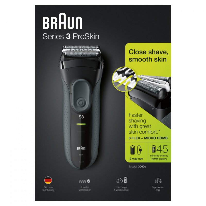 Braun Series 3 3000s Rasoir à grille Noir