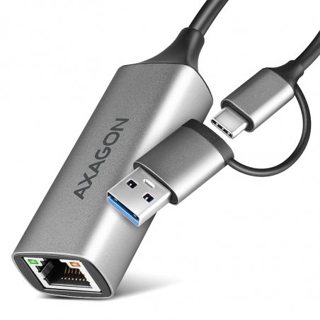 AXAGON ADE-TXCA Gigabit Ethernet Adapter, USB-C USB-A - titangrau