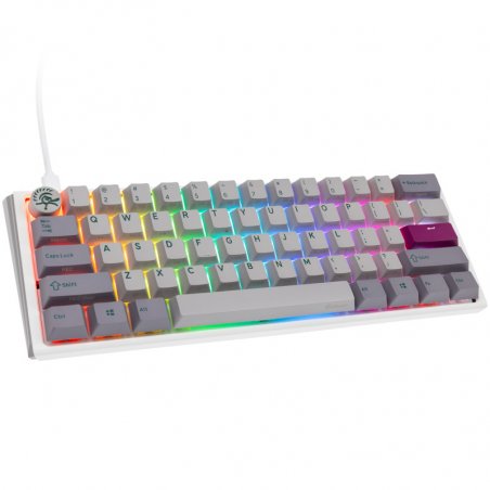 Ducky One 3 Mist Grey Mini Gaming Tastatur, RGB LED - MX-Ergo-Clear (US)