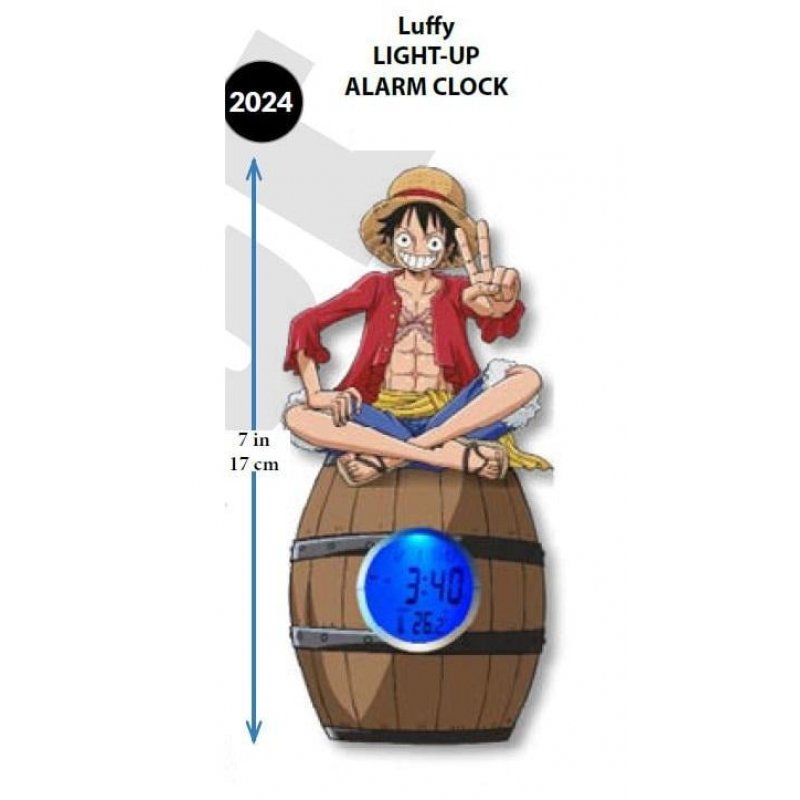 ONE PIECE - Luffy sur Tonneau - Réveil Lumineux LED - 17 cm