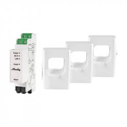 Home Shelly Relais "Pro 3EM 400A" WLAN Stromzähler 3x 400A Inkl. 3 Klemmen Messfunktion Bluetooth